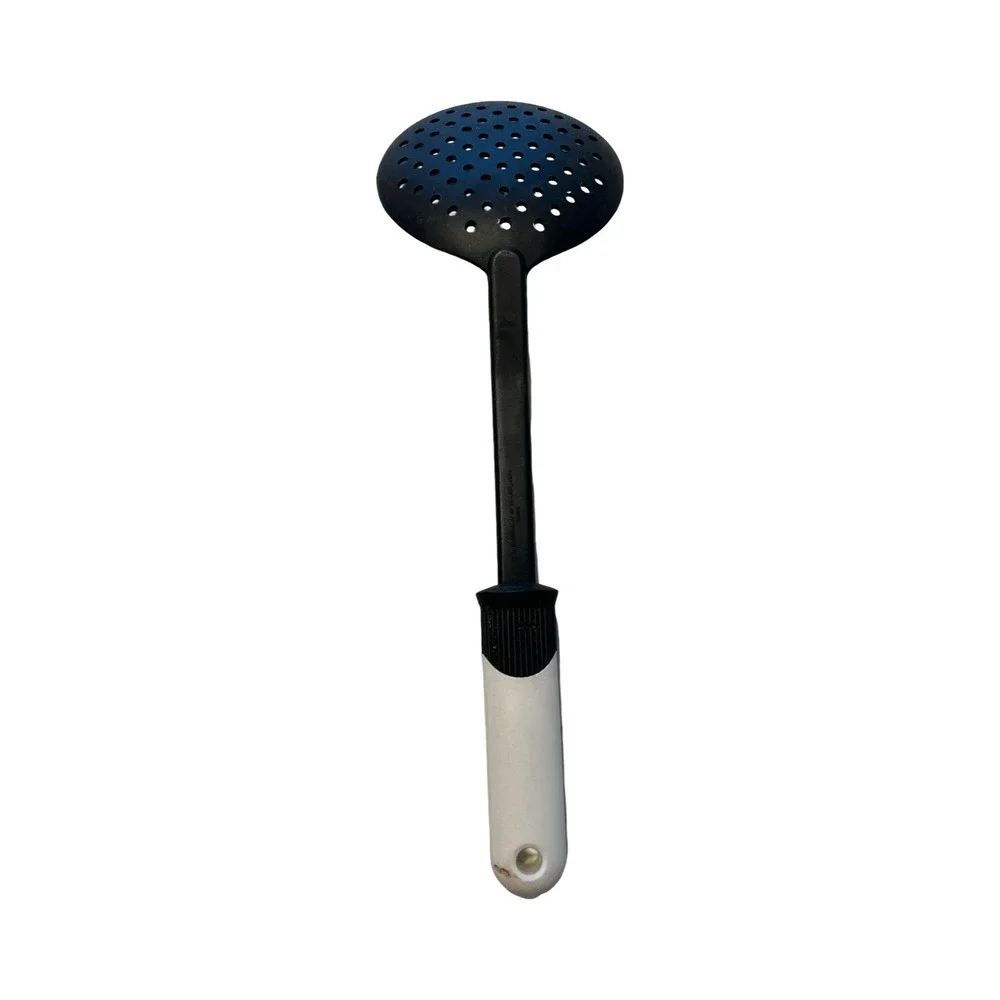 EKCO Black White Nylon Slotted Skimmer Spoon Heat Resistant 410F‎ Kitchen Tool